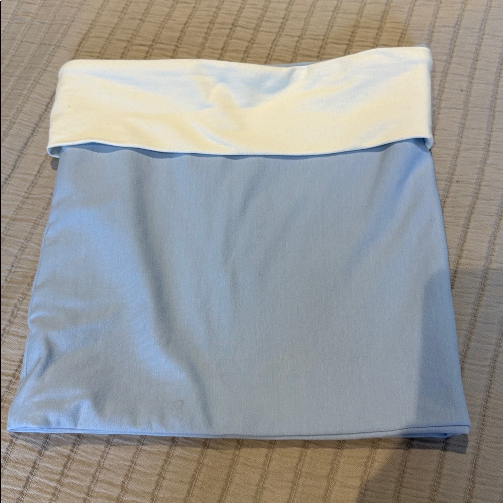 Blue and white sleeveless tank tube top blue and White Medium